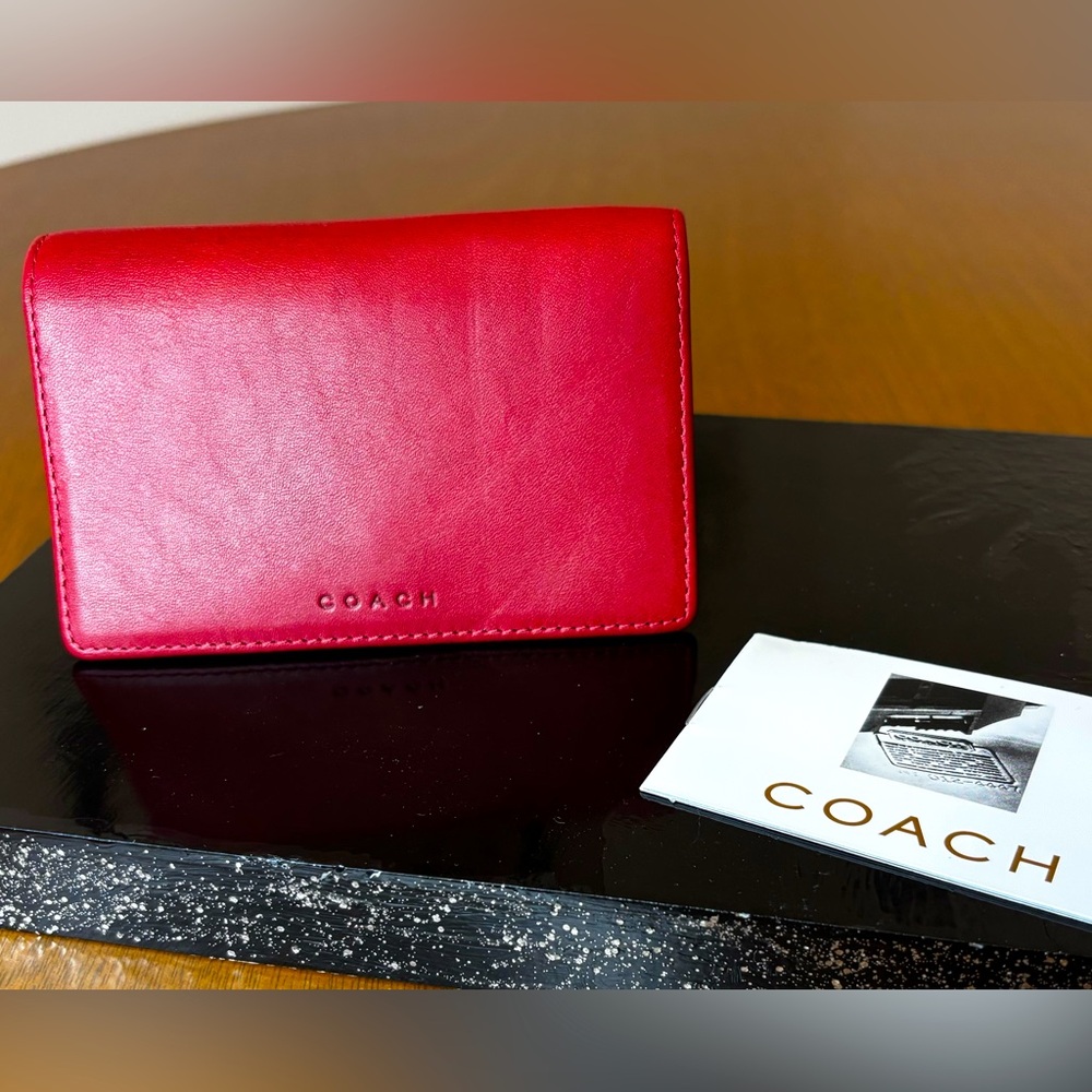 Vintage Coach Red Bedford Multi-Function Key Fob Wallet 6994